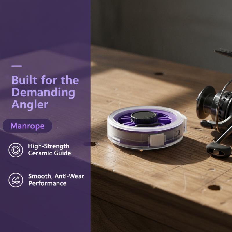Leader Line - Neue 1-teilige Angelschnur-Aufwickelbox mit Keramik-Führungsring, Schnur-Organizer,